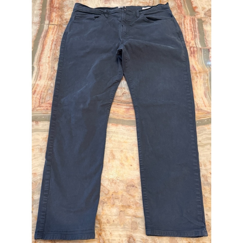 Flint And Tinder Mens‎ Chino Flat Front Tapered Fit Pants Blue Five Pocket 36x32